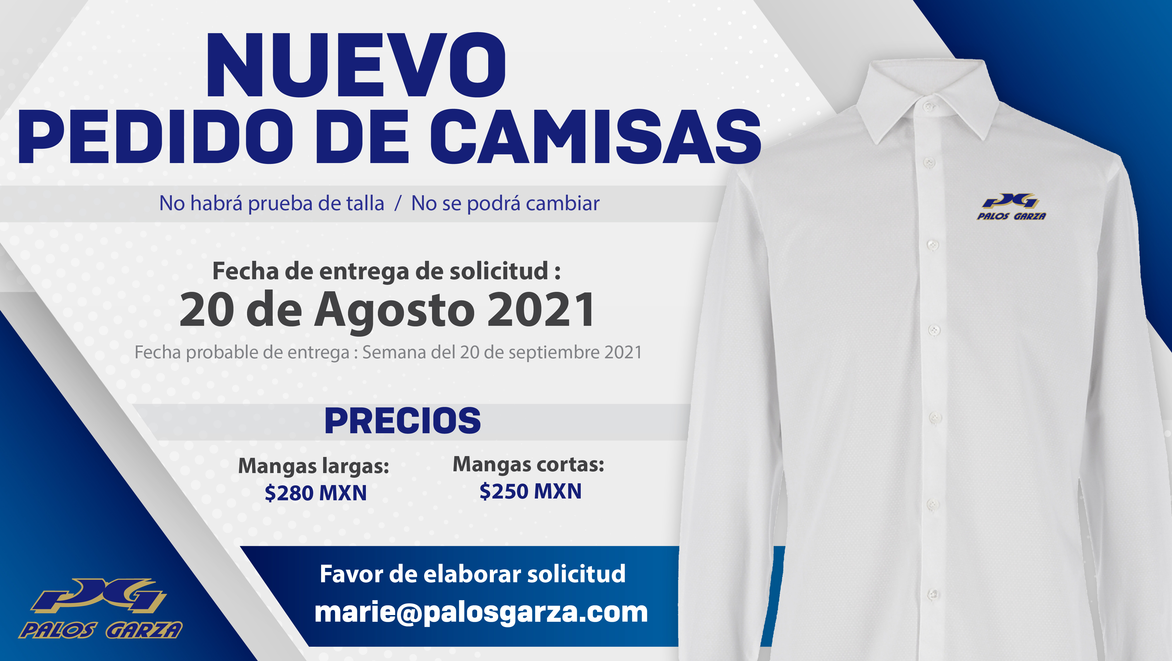Nuevo pedido de camisas